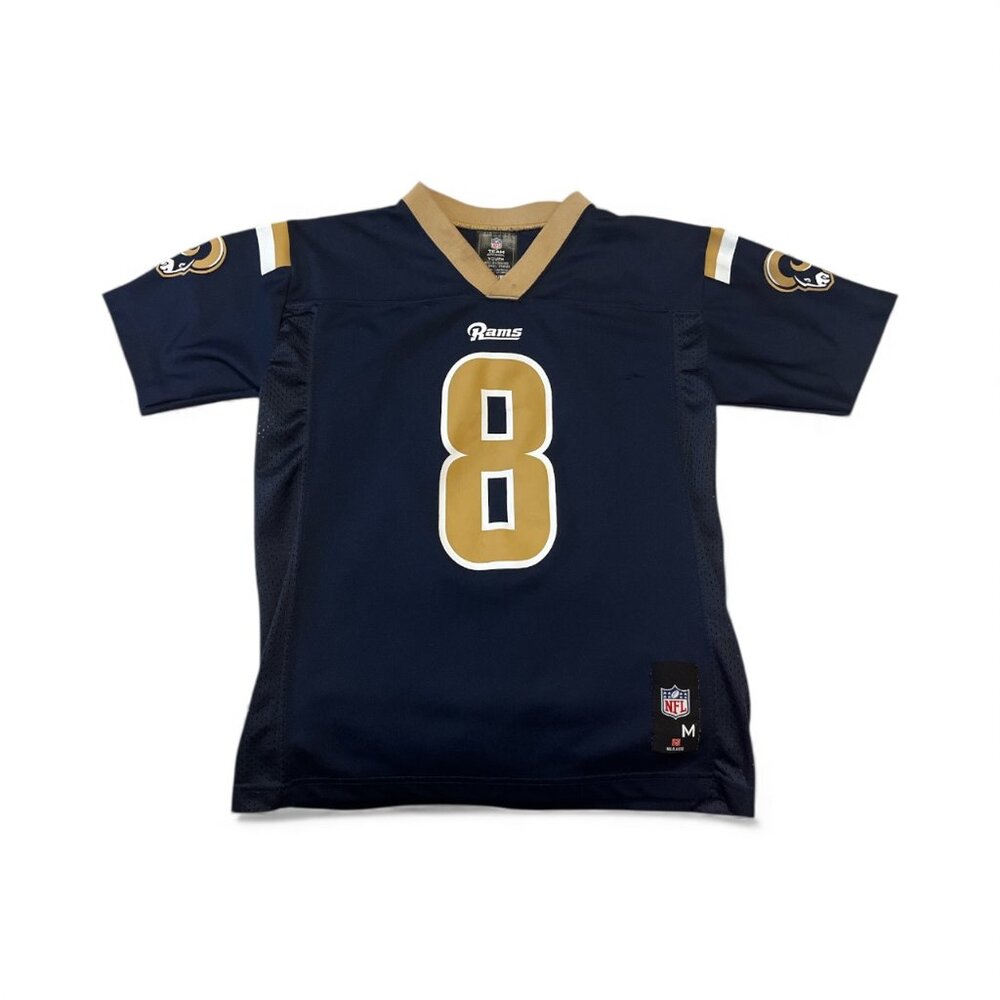 NFL Jersey St. Louis Rams #8 Sam Bradford Blue Gold Youth Size M 10-12 LA Rams